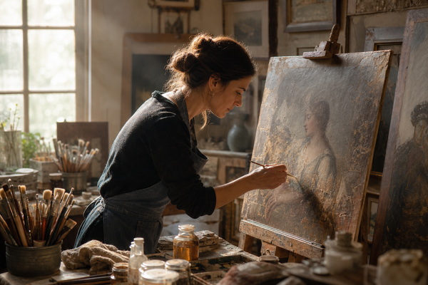Art Restorer in Conservation Studio-1