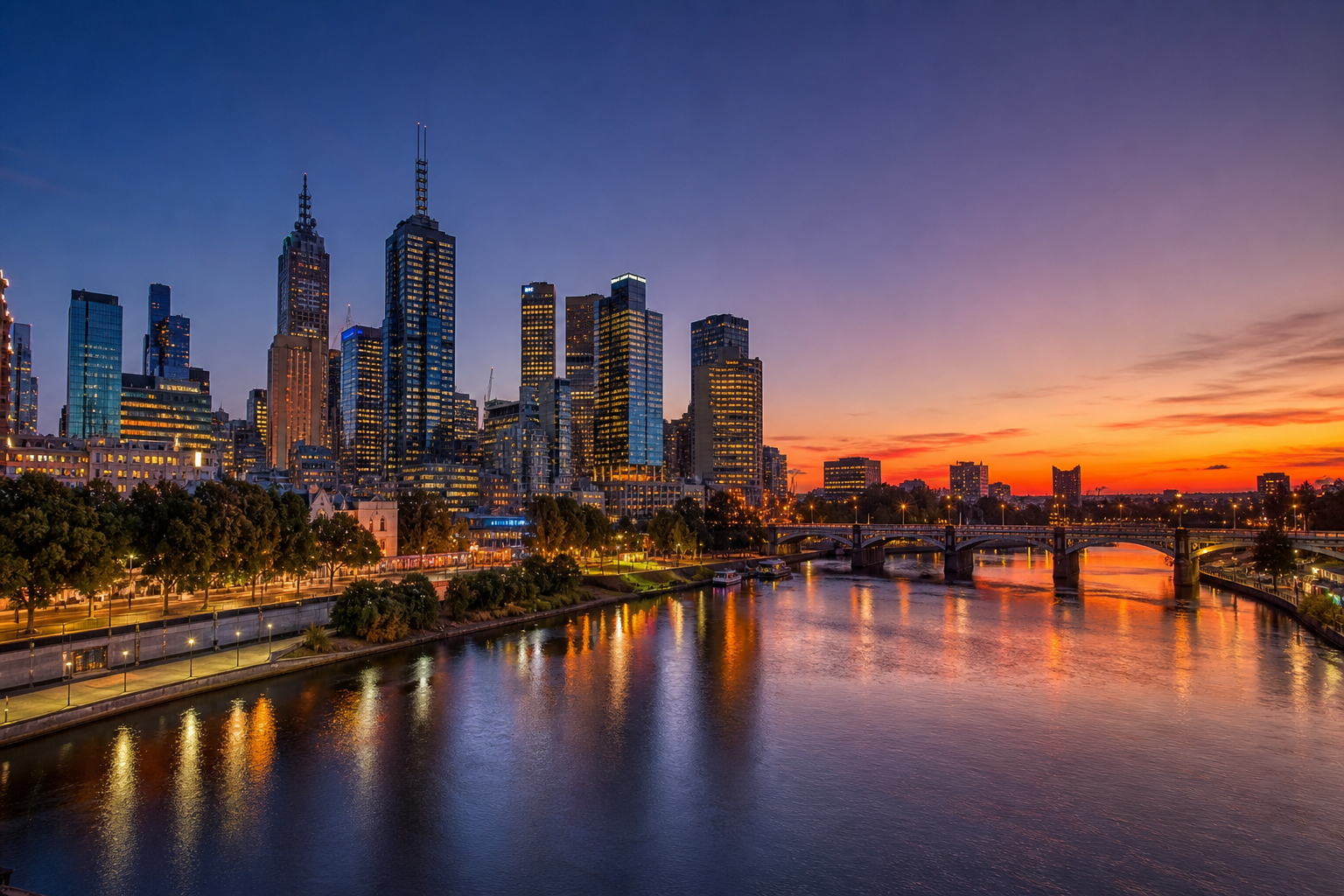 Melbourne Skyline at Dusk